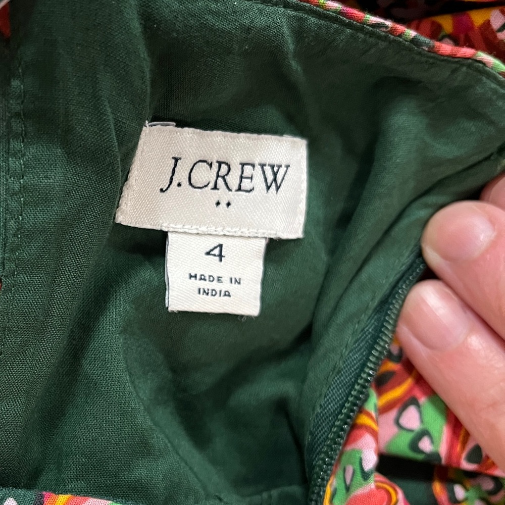 NWOT J. Crew Reimagined Floral Tiered Midi Size 4 pockets vacation ready cotton - Picture 5 of 9